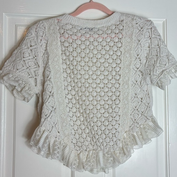 Zara Cropped Crotchet and Lace Top - Picture 4 of 8